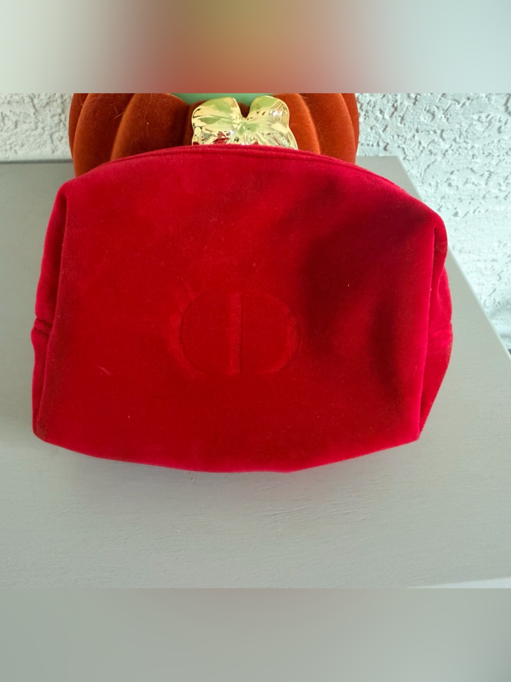 Dior Red Velvet Women's Cosmetic Pouch